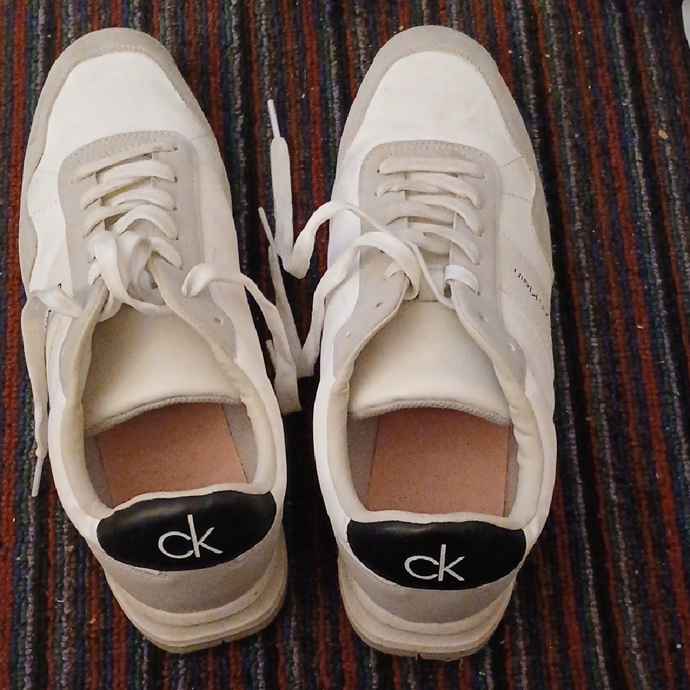 Calvin Klein Men's White and Black Sneakers